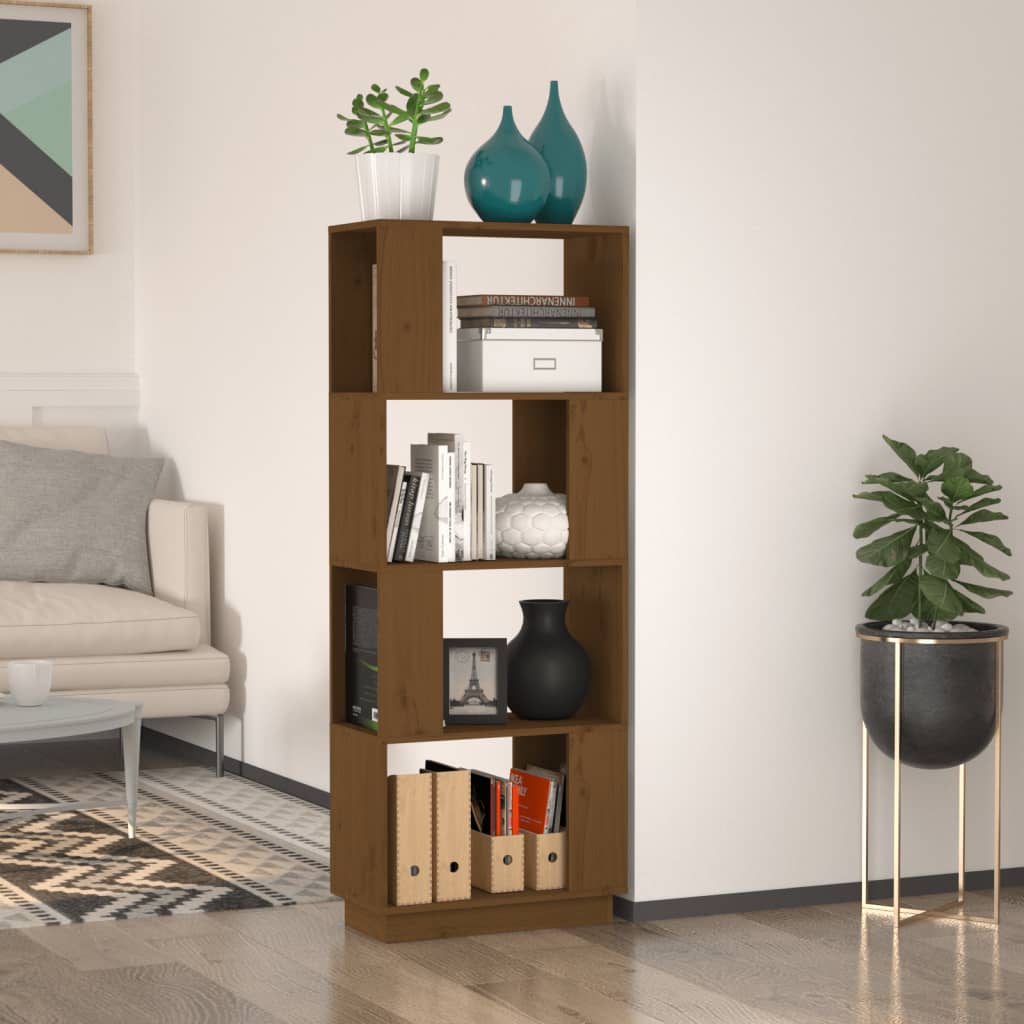 Boekenkast/Kamerscherm 51X25X132 Cm Grenenhout Honingbruin