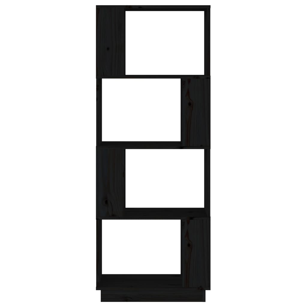 Boekenkast/Kamerscherm 51X25X132 Cm Massief Grenenhout Zwart