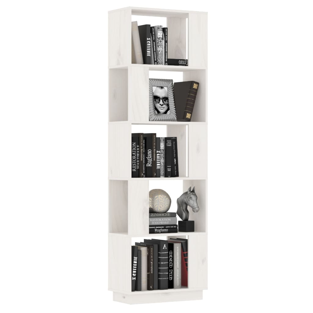 Boekenkast/Kamerscherm 51X25X163,5 Cm Massief Grenenhout Wit