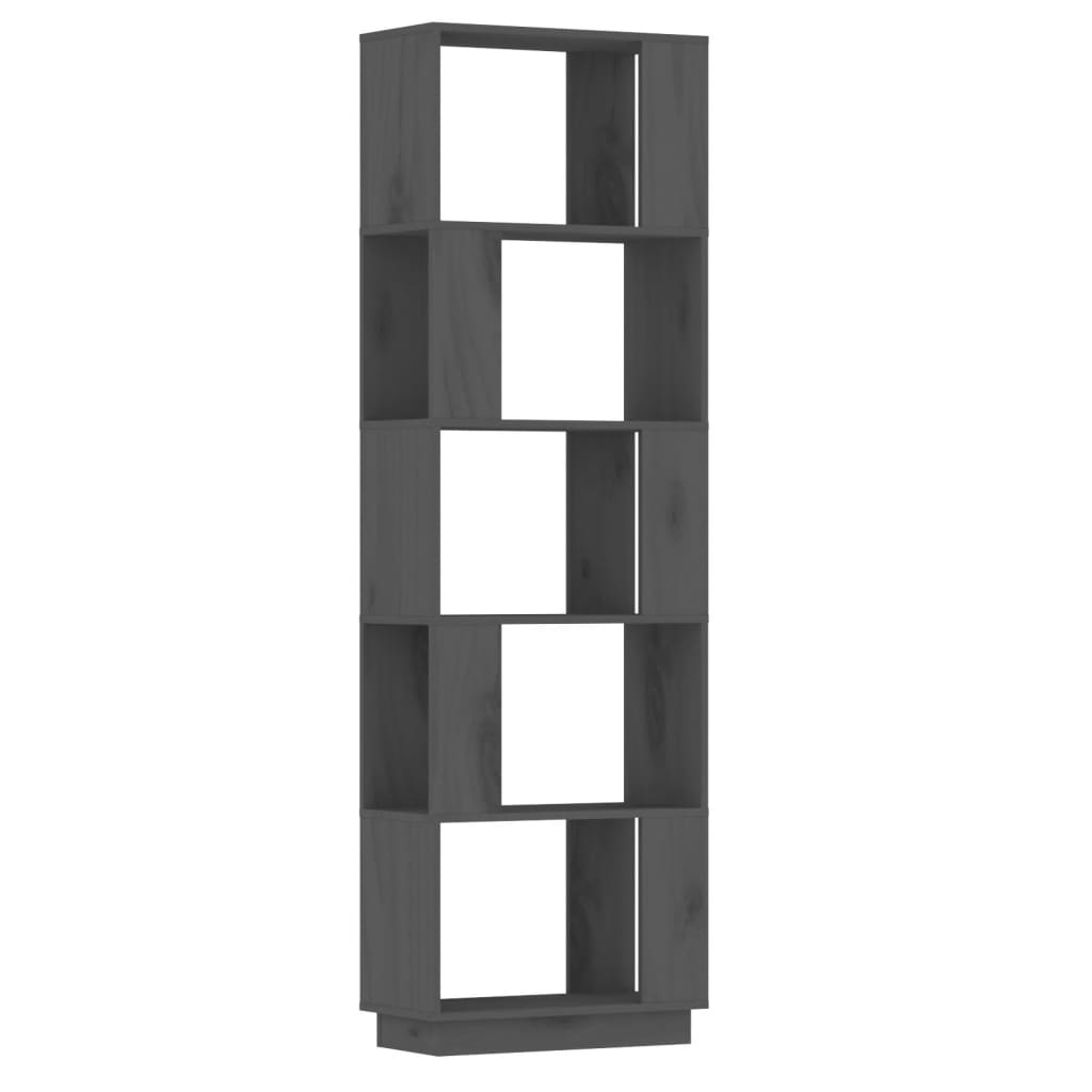 Boekenkast/Kamerscherm 51X25X163,5 Cm Massief Grenenhout Grijs