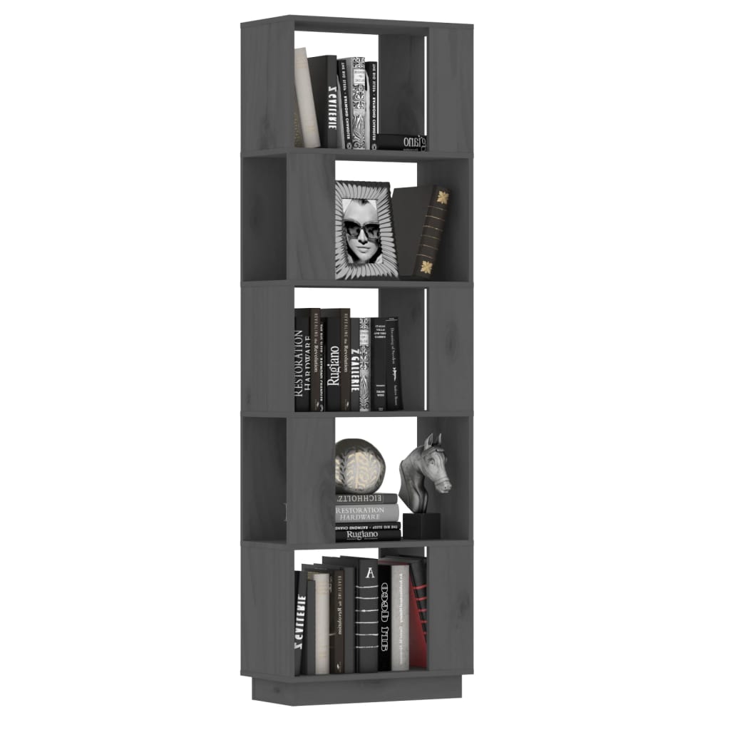 Boekenkast/Kamerscherm 51X25X163,5 Cm Massief Grenenhout Grijs