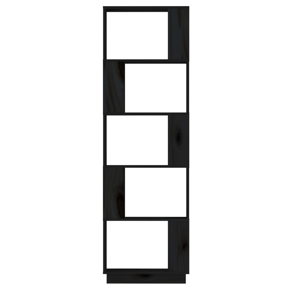 Boekenkast/Kamerscherm 51X25X163,5 Cm Massief Grenenhout Zwart