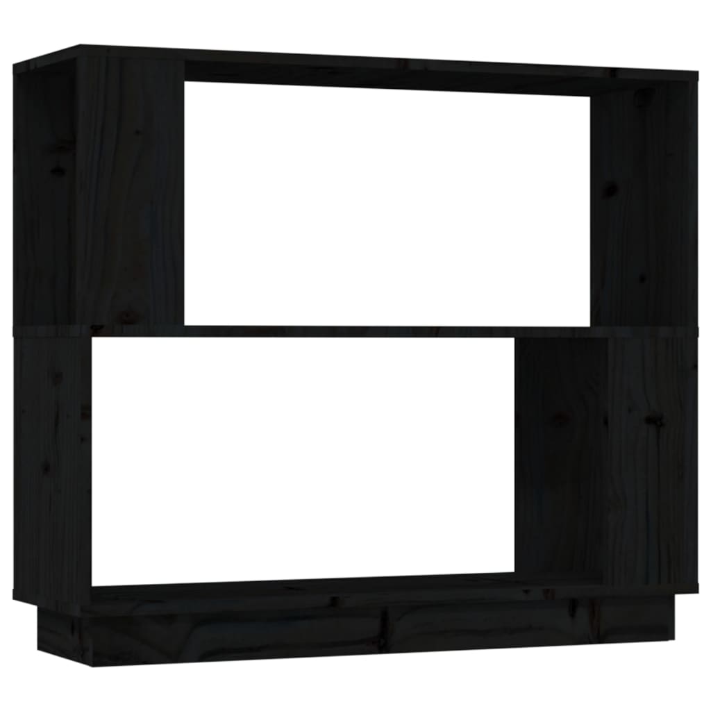 Boekenkast/Kamerscherm 80X25X70 Cm Massief Grenenhout Zwart
