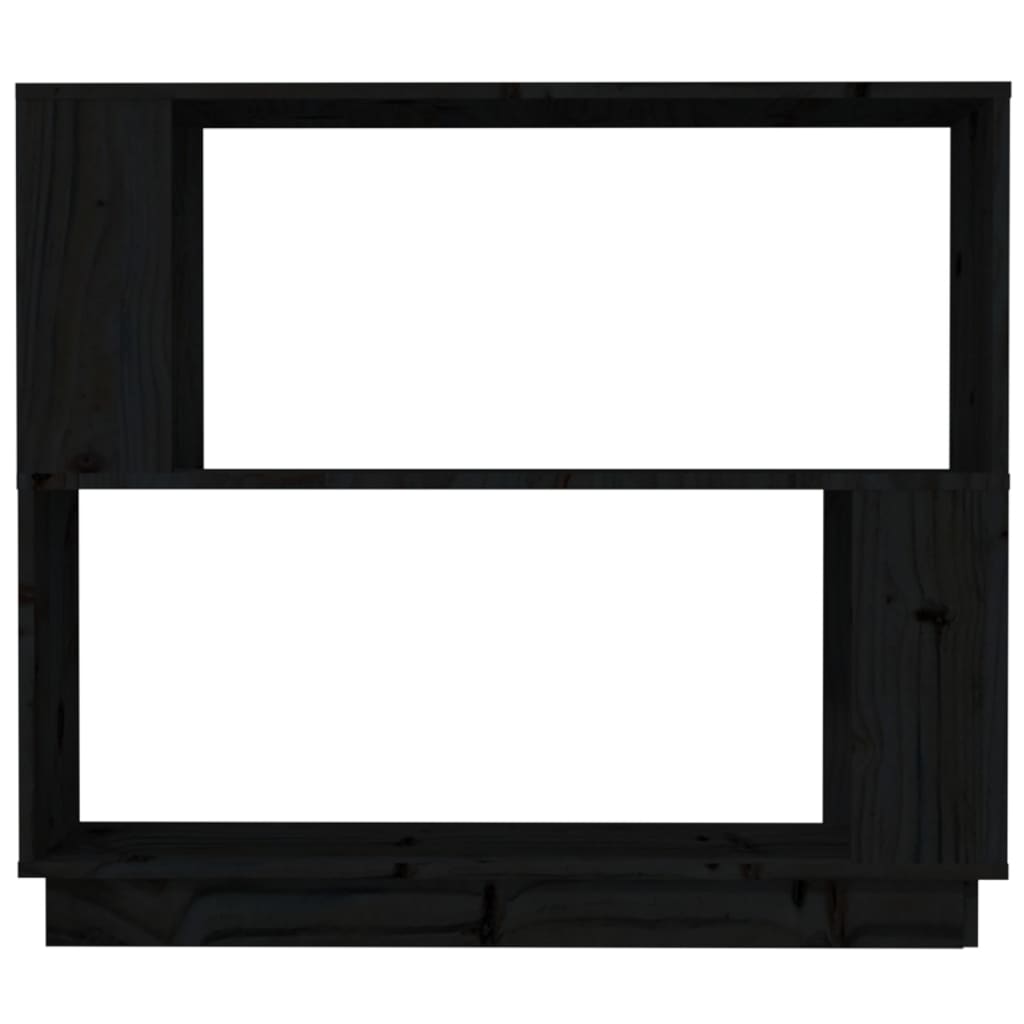 Boekenkast/Kamerscherm 80X25X70 Cm Massief Grenenhout Zwart