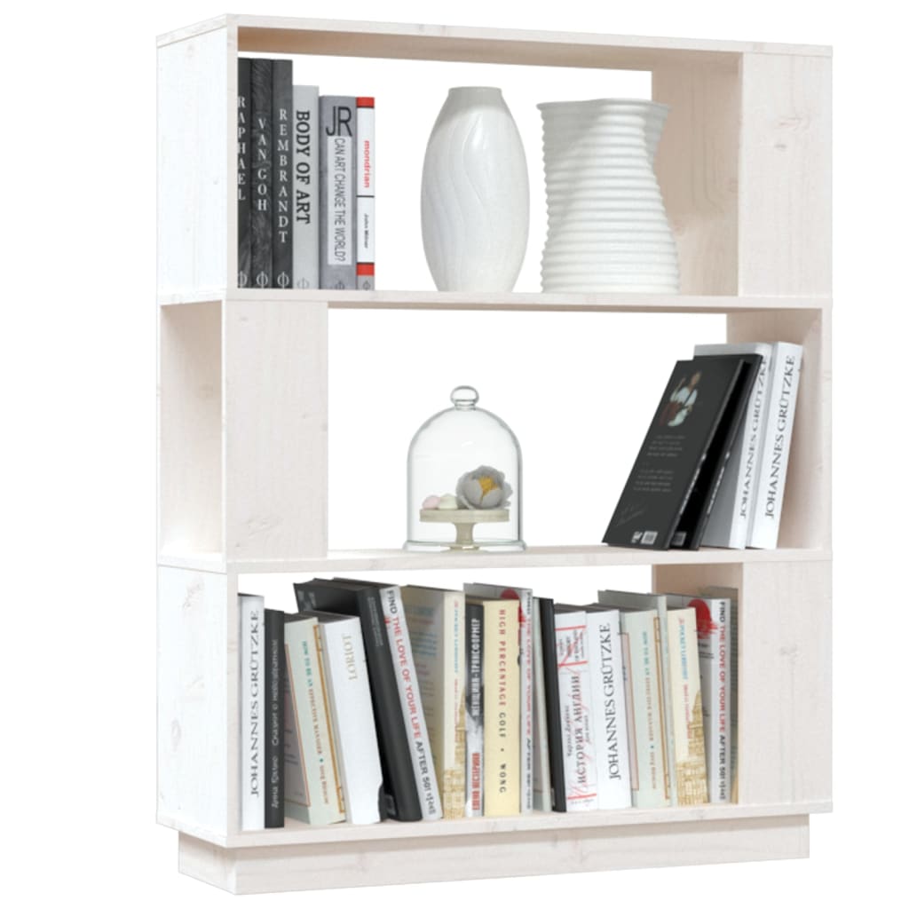 Boekenkast/Kamerscherm 80X25X101 Cm Massief Grenenhout Wit