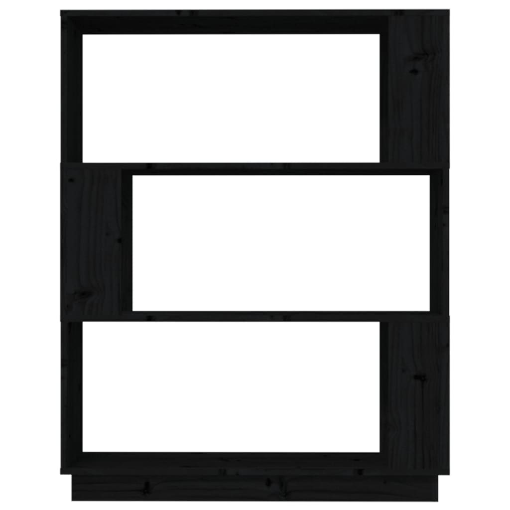 Boekenkast/Kamerscherm 80X25X101 Cm Massief Grenenhout Zwart