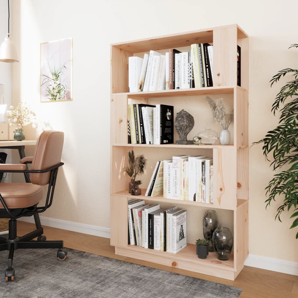 Boekenkast/Kamerscherm 80X25X132 Cm Massief Grenenhout