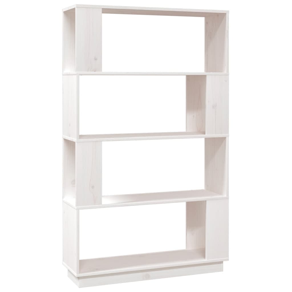 Boekenkast/Kamerscherm 80X25X132 Cm Massief Grenenhout Wit