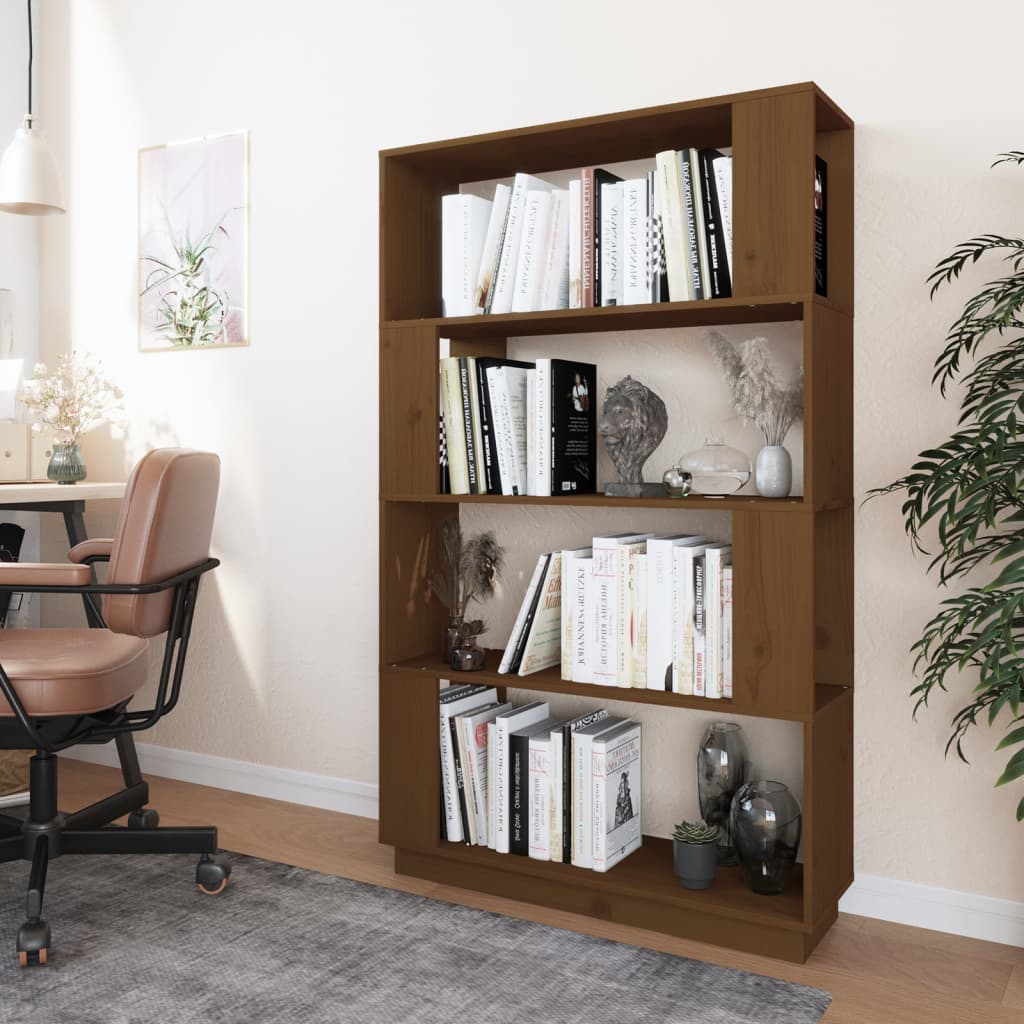 Boekenkast/Kamerscherm 80X25X132 Cm Massief Hout Honingbruin