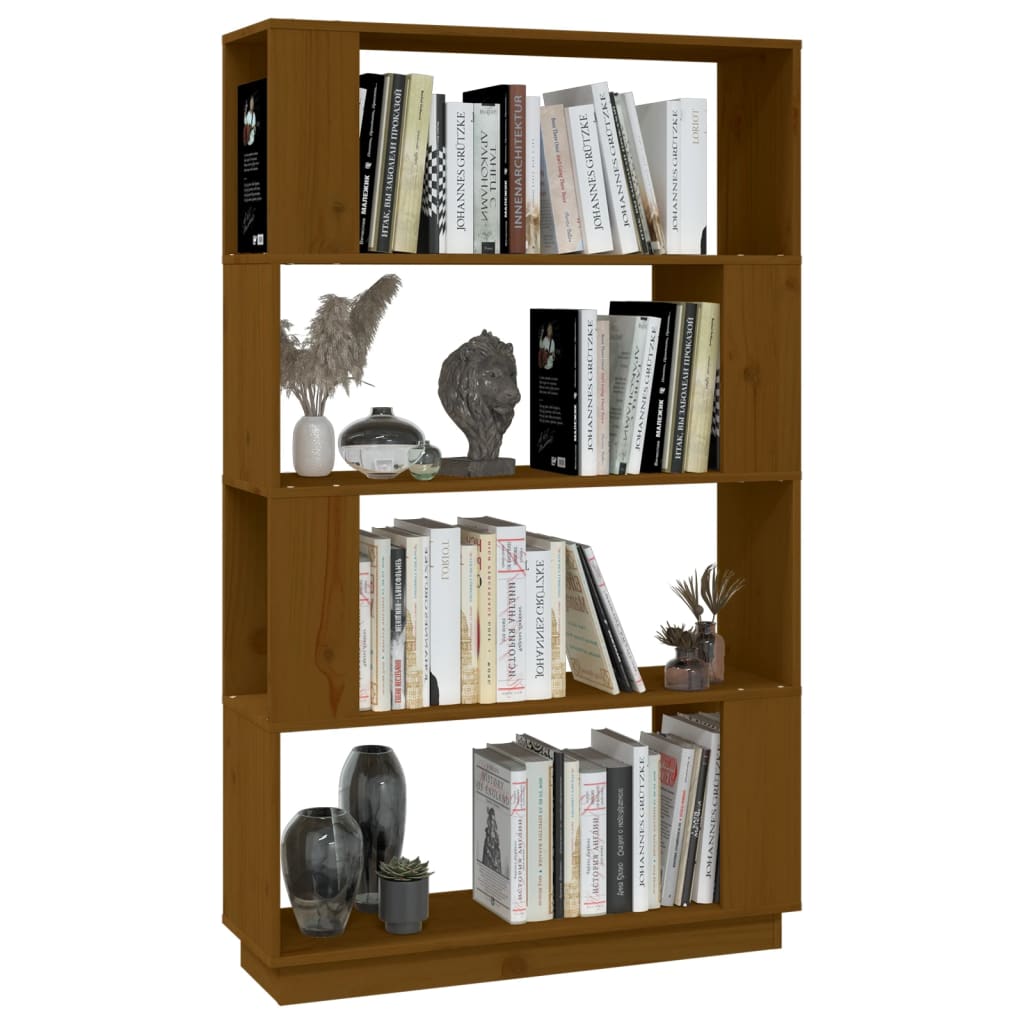 Boekenkast/Kamerscherm 80X25X132 Cm Massief Hout Honingbruin