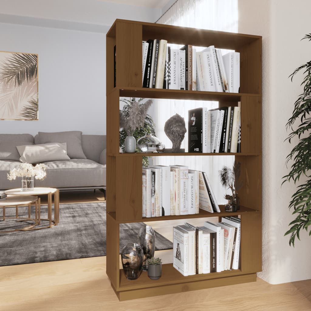 Boekenkast/Kamerscherm 80X25X132 Cm Massief Hout Honingbruin