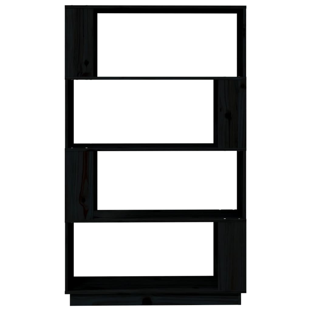 Boekenkast/Kamerscherm 80X25X132 Cm Massief Grenenhout Zwart