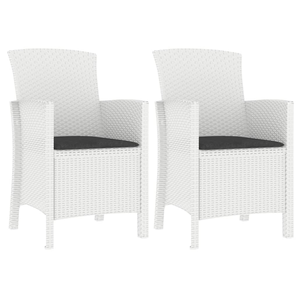 3-Delige Loungeset Met Kussens Pp Rattan Wit