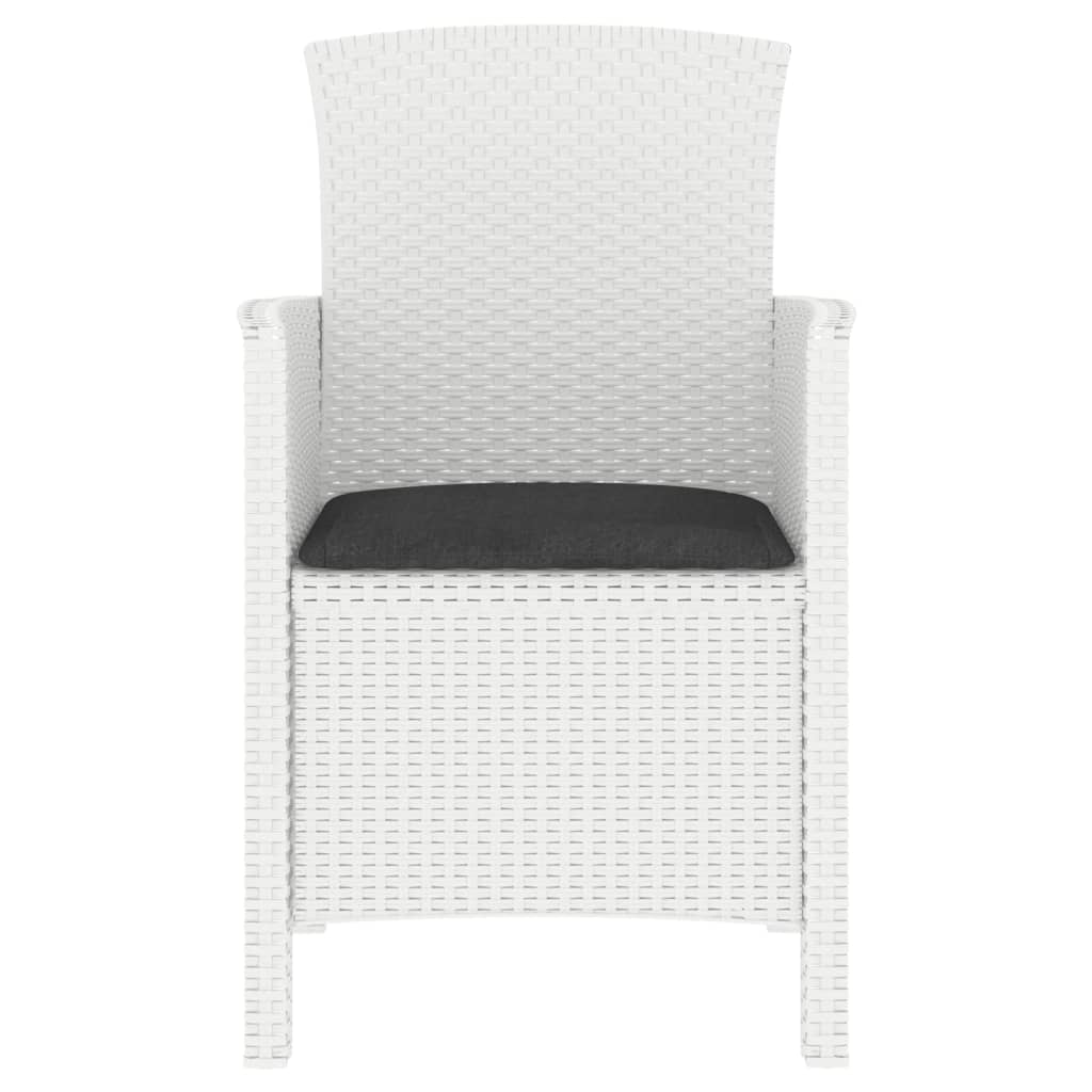 3-Delige Loungeset Met Kussens Pp Rattan Wit