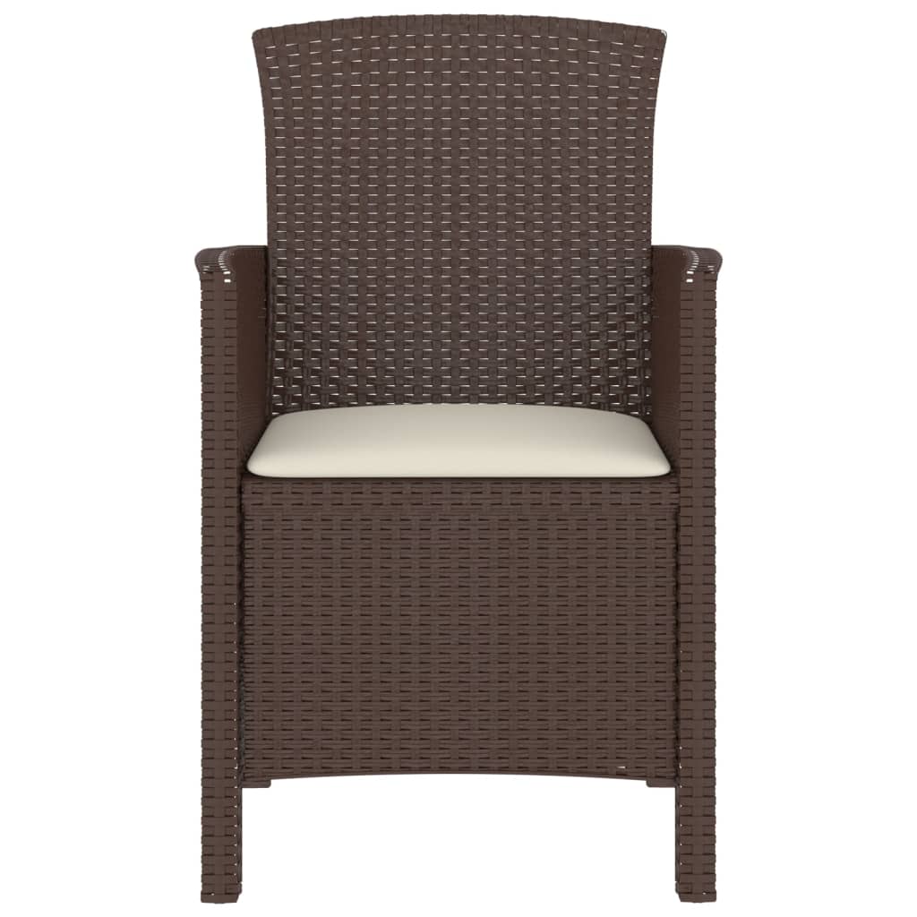 3-Delige Loungeset Met Kussens Pp-Rattan Bruin