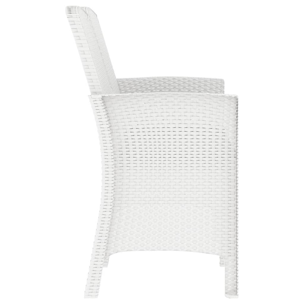 Tuinbank 2-Zits Met Kussens Pp Rattan Wit