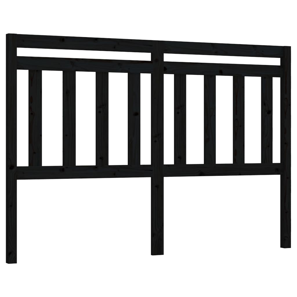 Hoofdbord 140X4X100 Cm Massief Grenenhout Zwart