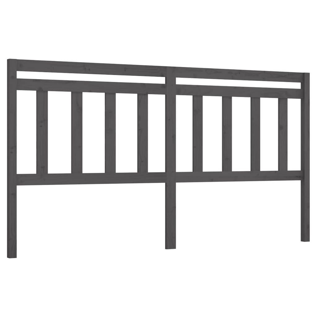 Hoofdbord 186X4X100 Cm Massief Grenenhout Grijs