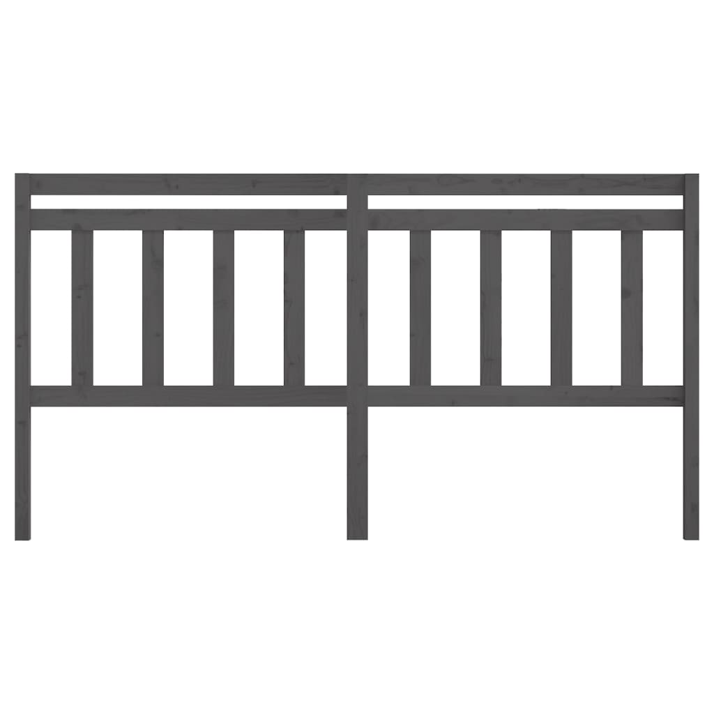 Hoofdbord 206X4X100 Cm Massief Grenenhout Grijs