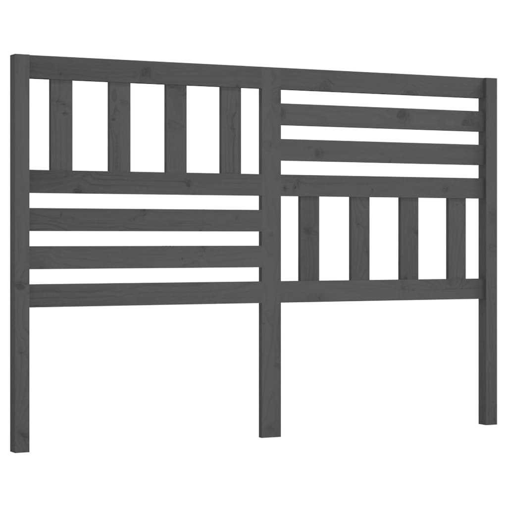Hoofdbord 141X4X100 Cm Massief Grenenhout Grijs
