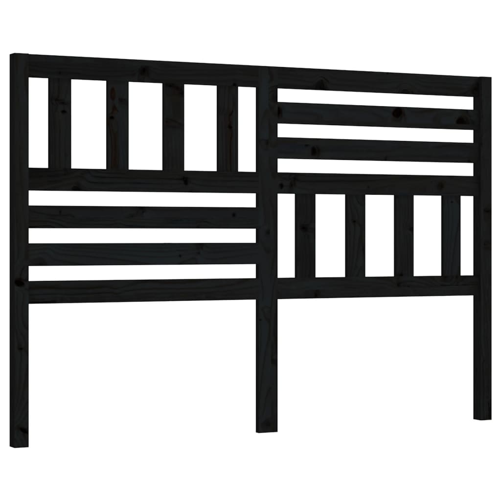 Hoofdbord 141X4X100 Cm Massief Grenenhout Zwart