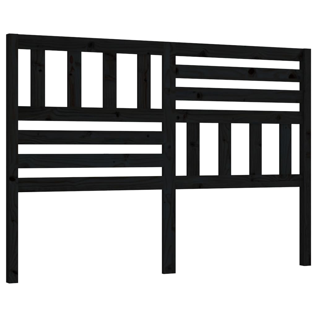 Hoofdbord 146X4X100 Cm Massief Grenenhout Zwart