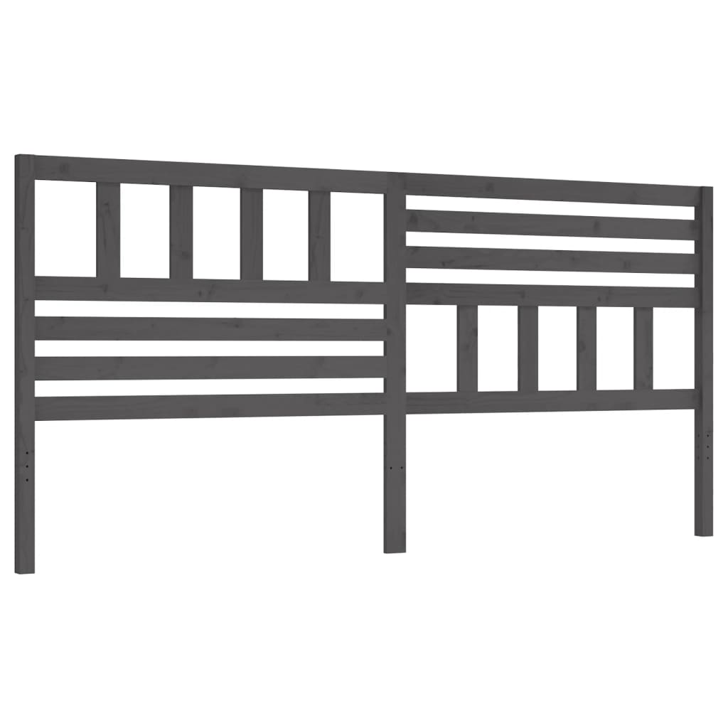 Hoofdbord 186X4X100 Cm Massief Grenenhout Grijs