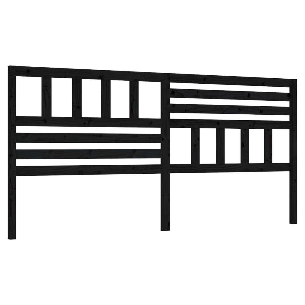Hoofdbord 186X4X100 Cm Massief Grenenhout Zwart