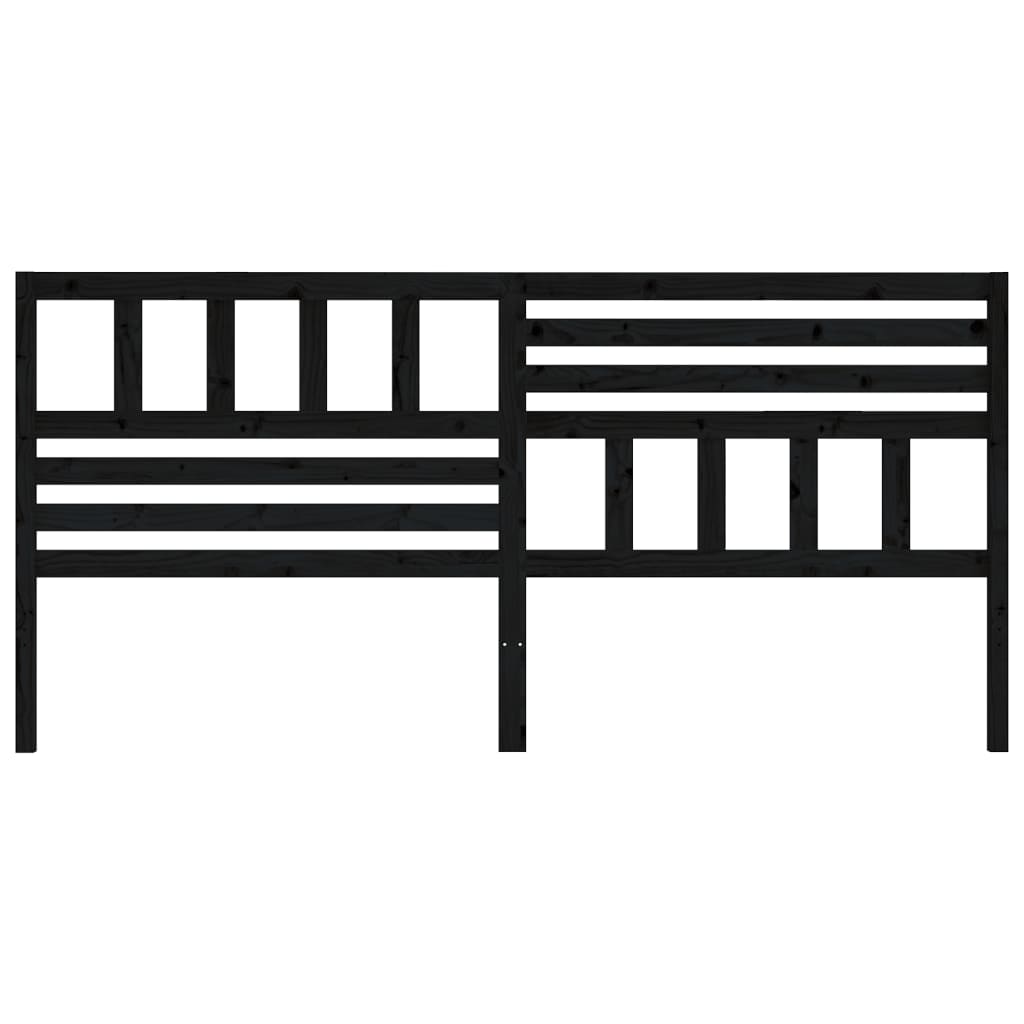 Hoofdbord 206X4X100 Cm Massief Grenenhout Zwart