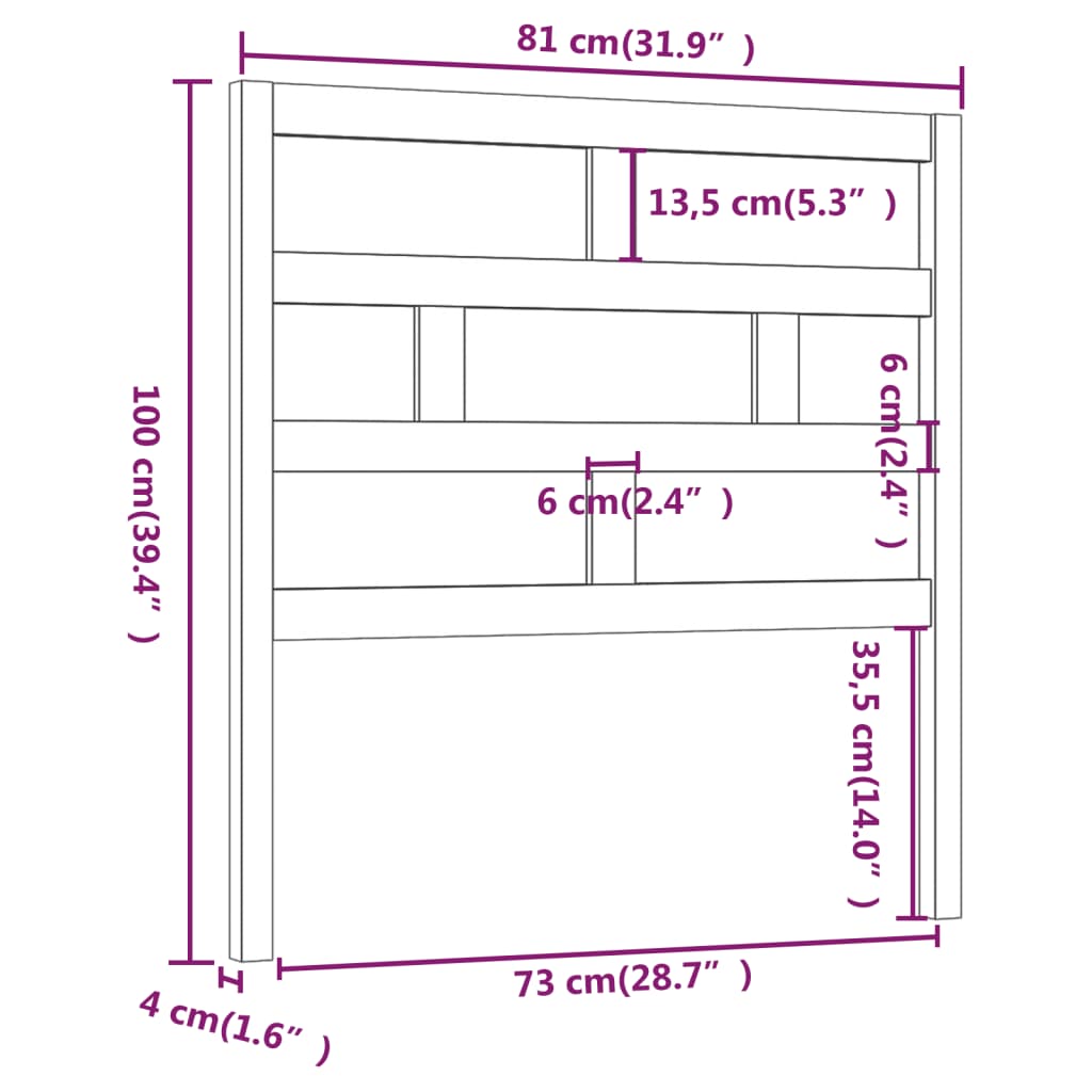 Hoofdbord 81X4X100 Cm Massief Grenenhout Honingbruin