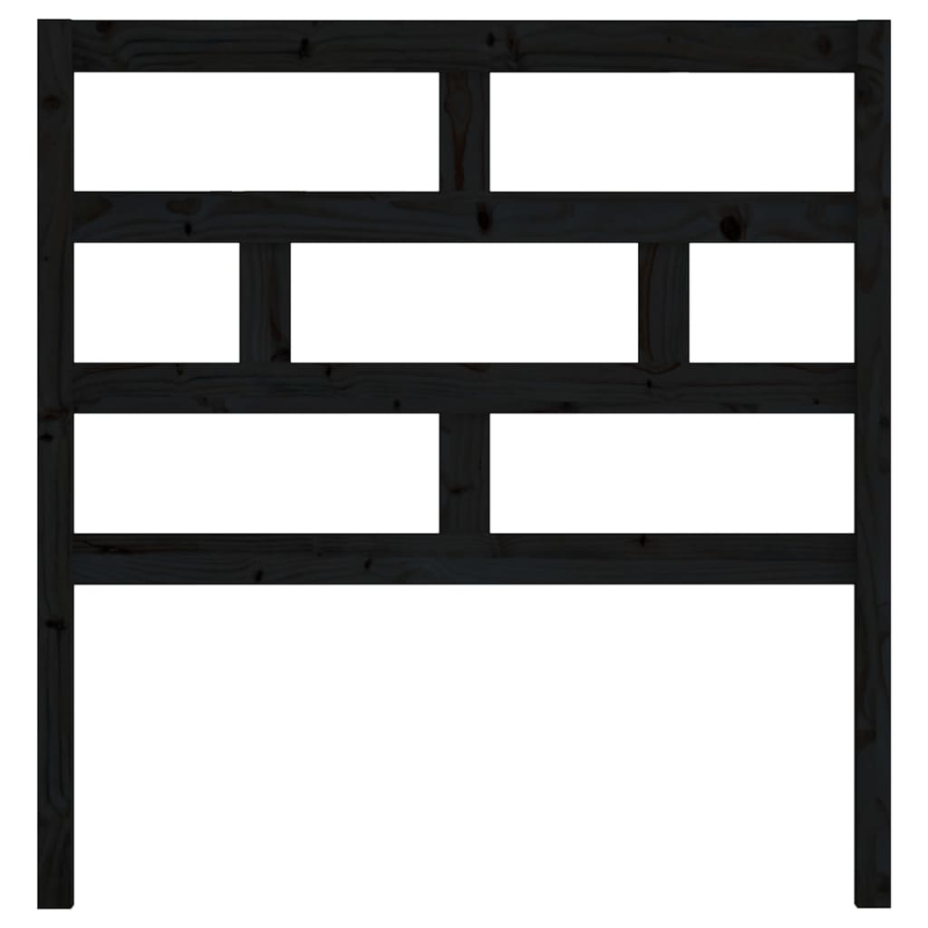 Hoofdbord 81X4X100 Cm Massief Grenenhout Zwart
