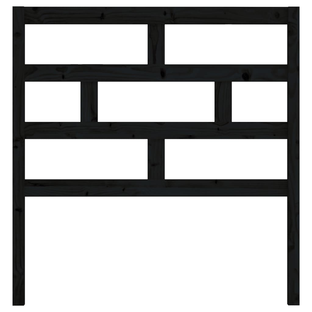 Hoofdbord 106X4X100 Cm Massief Grenenhout Zwart