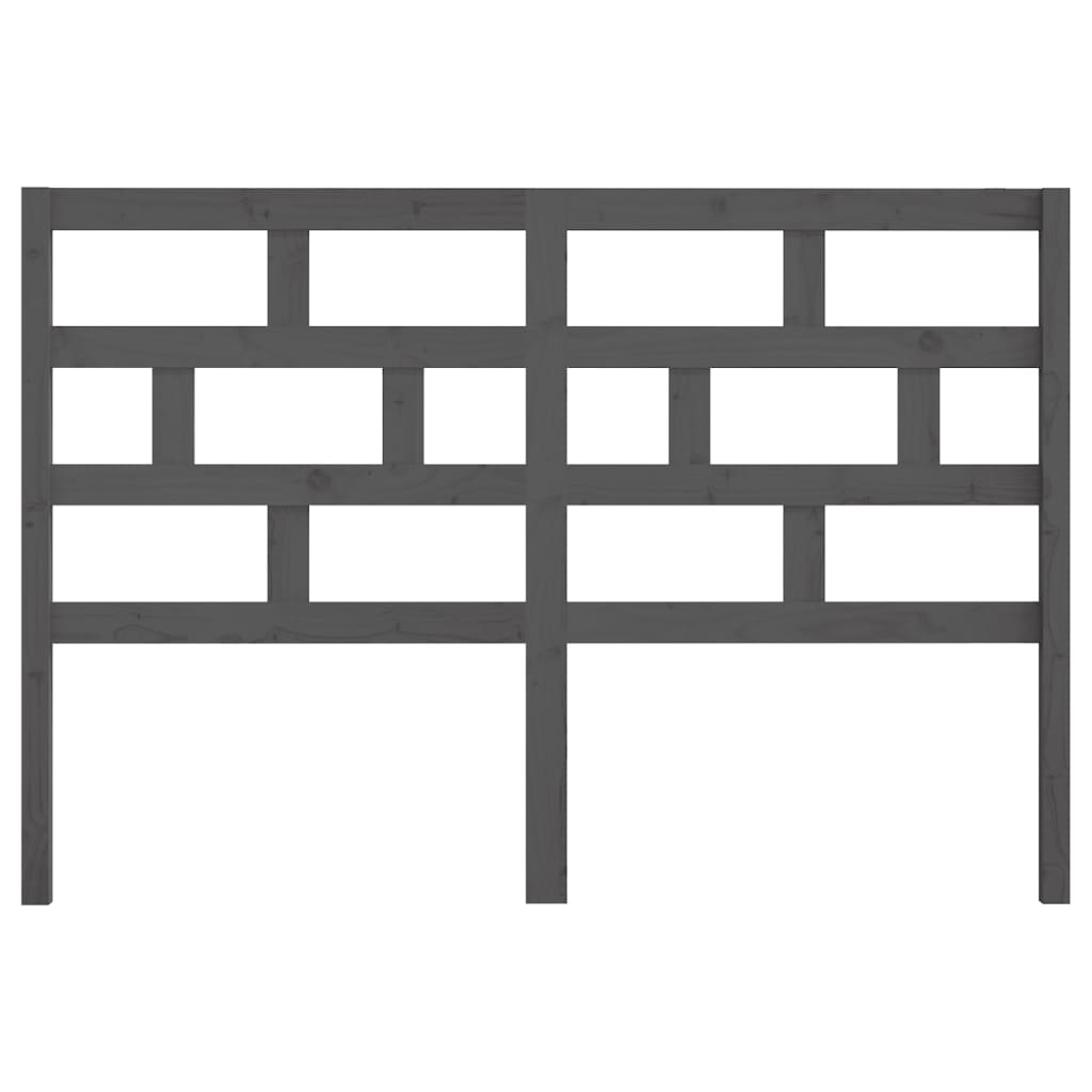 Hoofdbord 126X4X100 Cm Massief Grenenhout Grijs