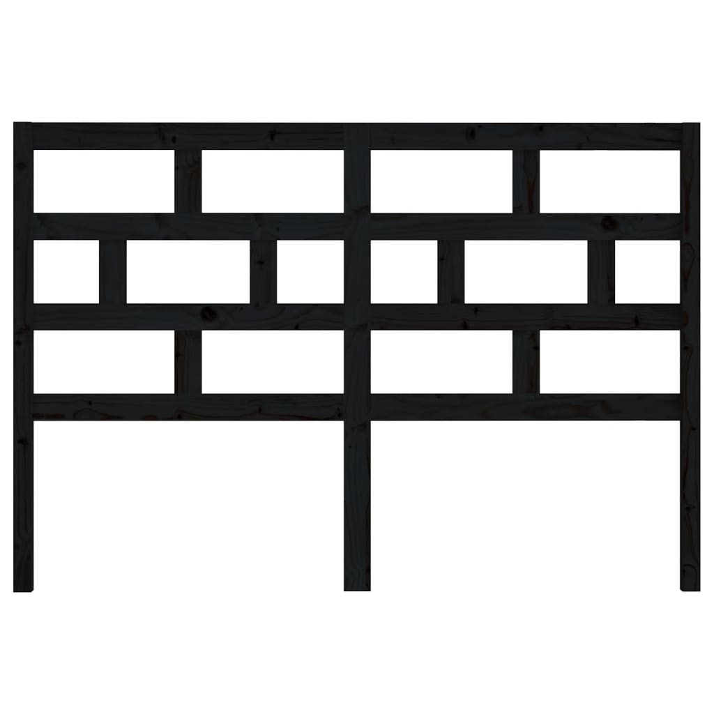 Hoofdbord 126X4X100 Cm Massief Grenenhout Zwart