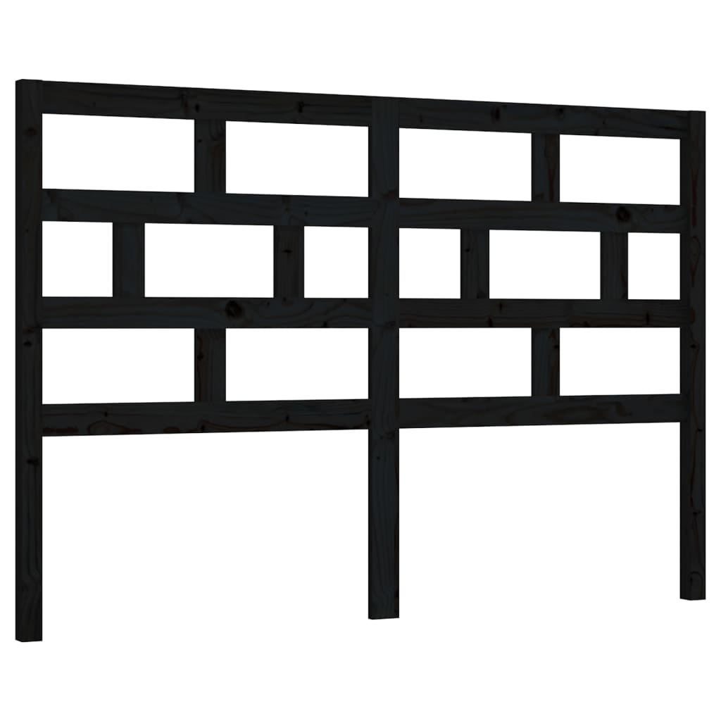 Hoofdbord 146X4X100 Cm Massief Grenenhout Zwart
