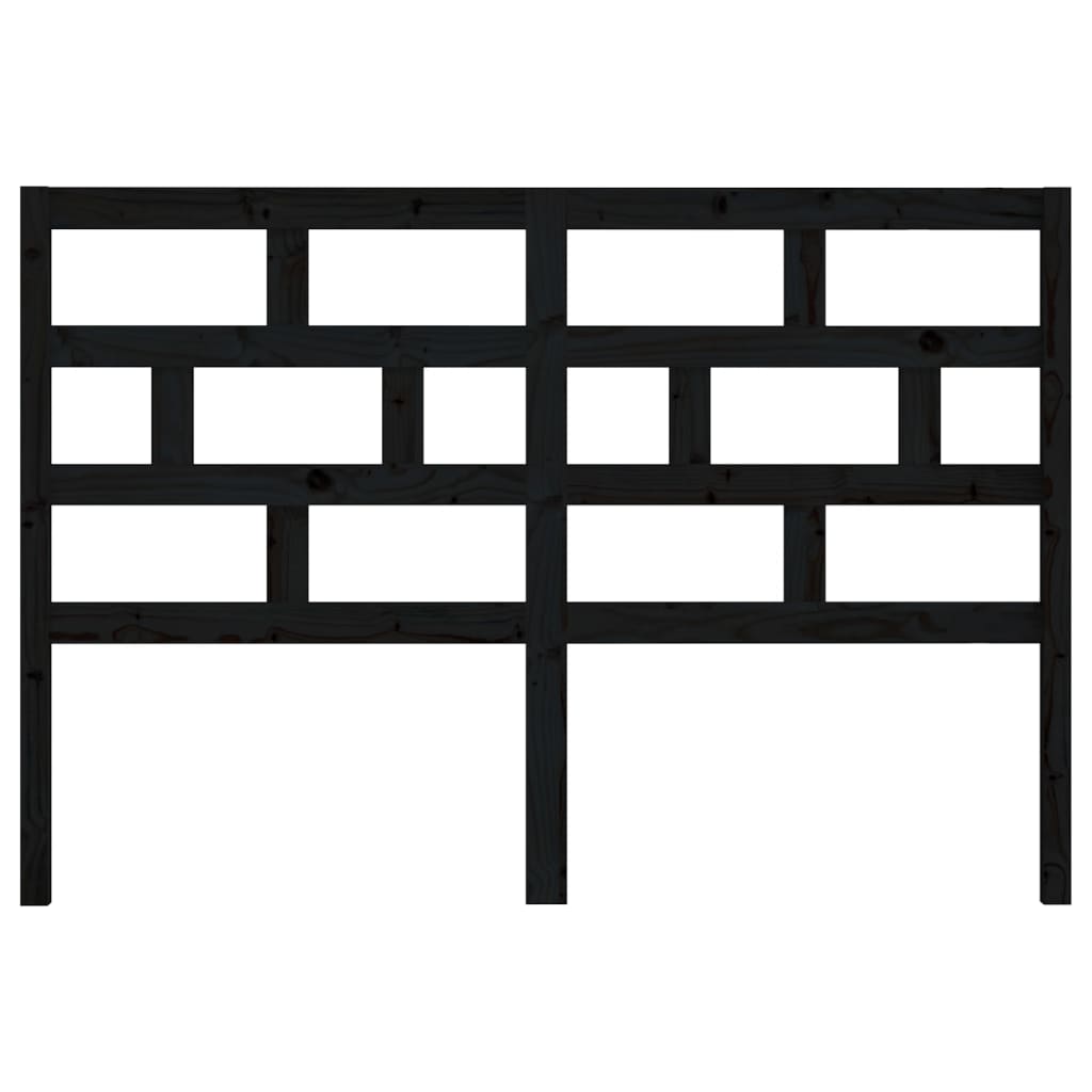 Hoofdbord 146X4X100 Cm Massief Grenenhout Zwart