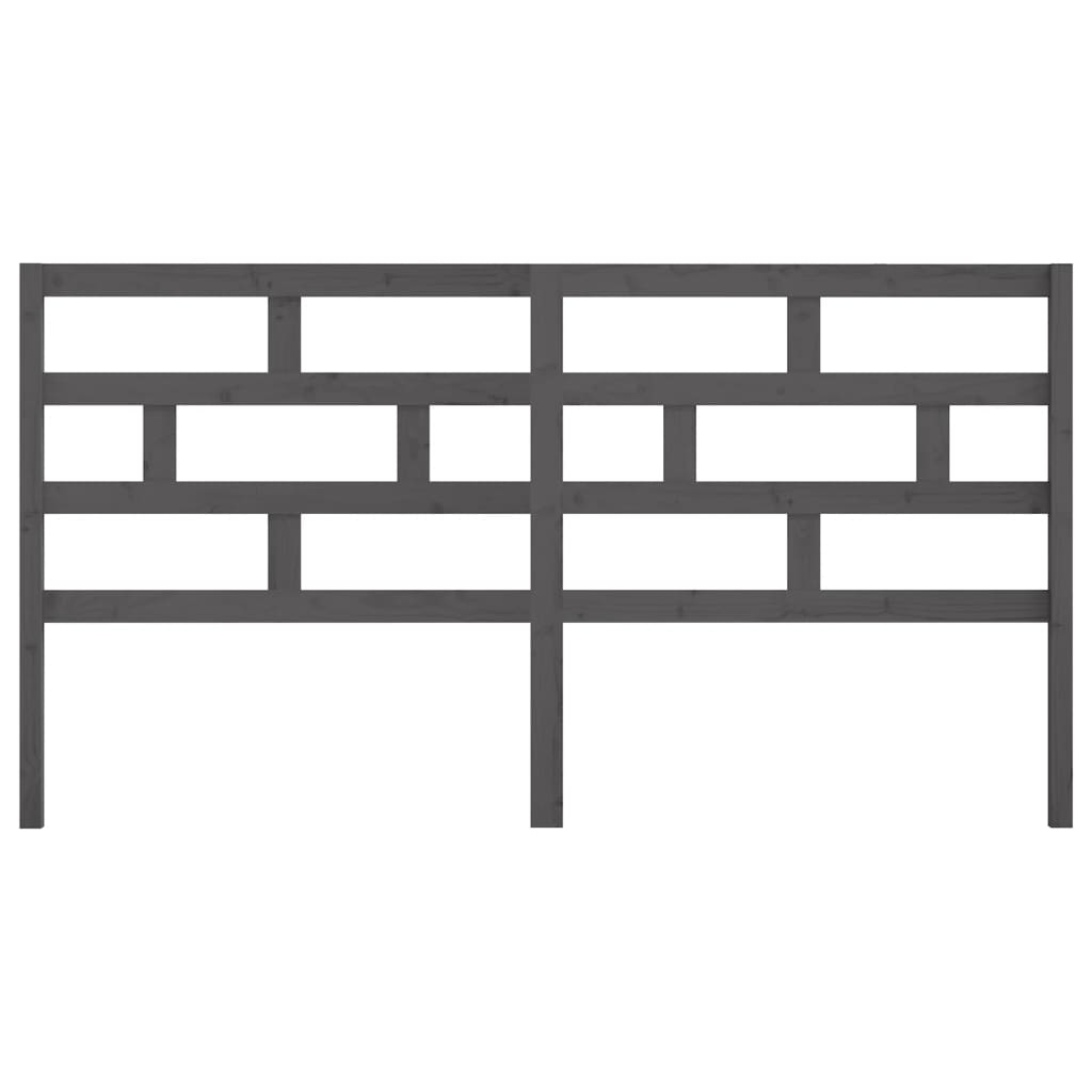 Hoofdbord 186X4X100 Cm Massief Grenenhout Grijs