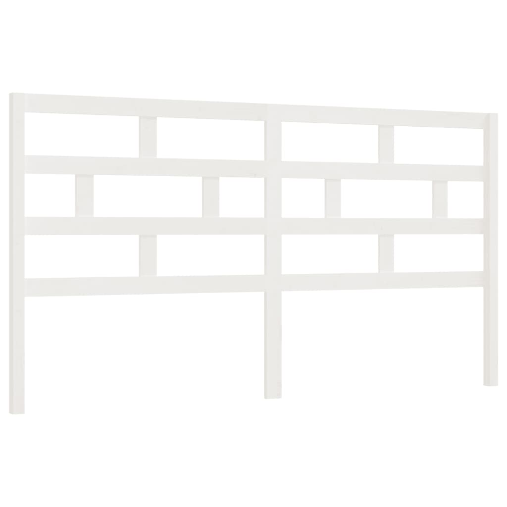 Hoofdbord 206X4X100 Cm Massief Grenenhout Wit