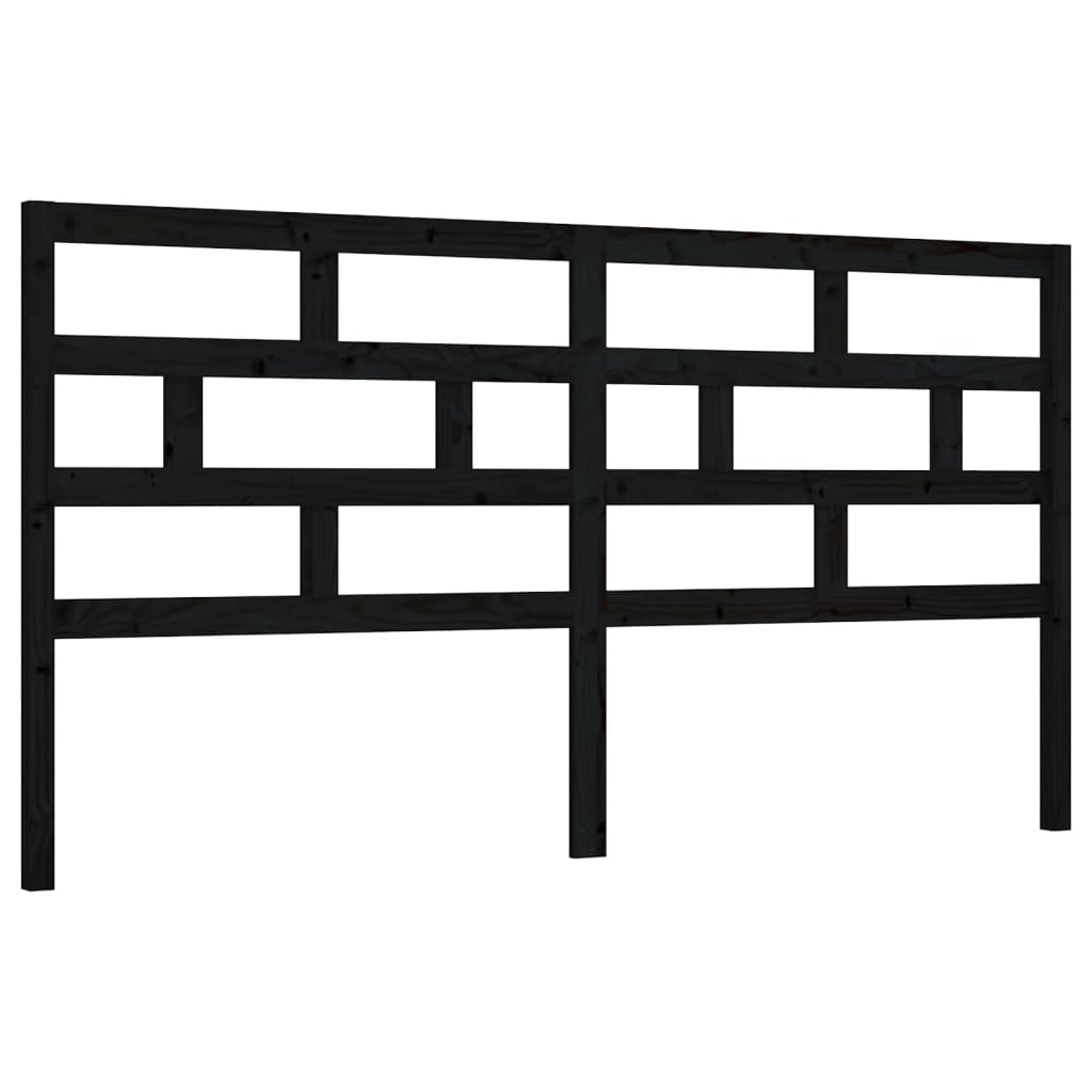 Hoofdbord 206X4X100 Cm Massief Grenenhout Zwart