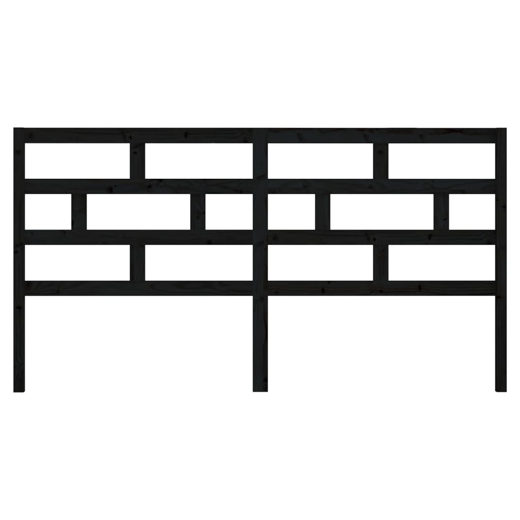 Hoofdbord 206X4X100 Cm Massief Grenenhout Zwart