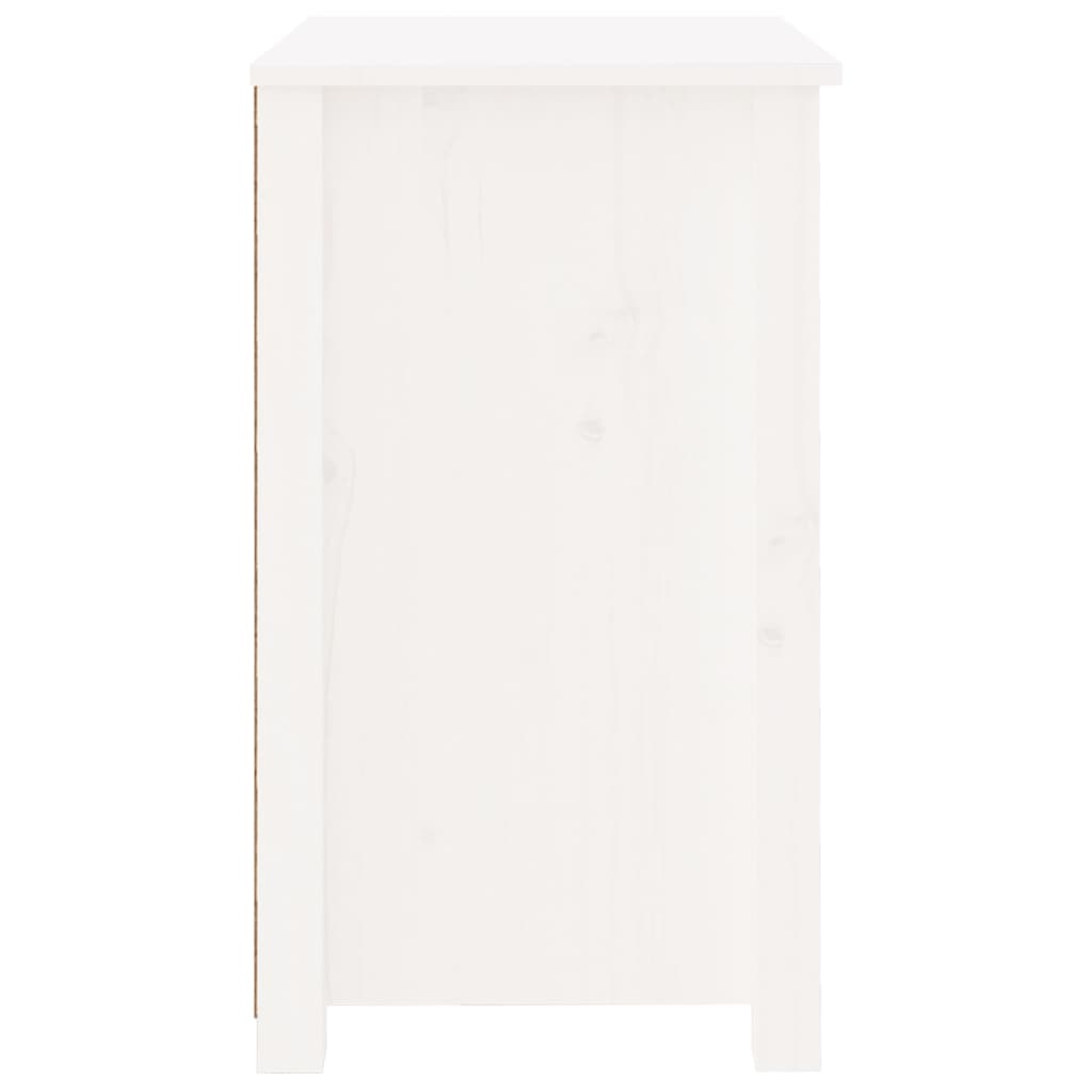 Nachtkastje 50X35X61,5 Cm Massief Grenenhout Wit