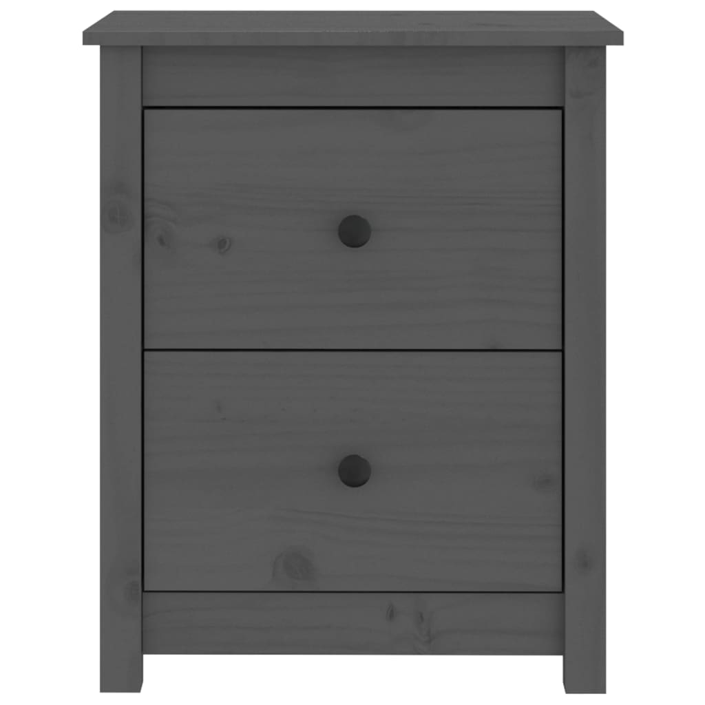 Nachtkastje 50X35X61,5 Cm Massief Grenenhout Grijs