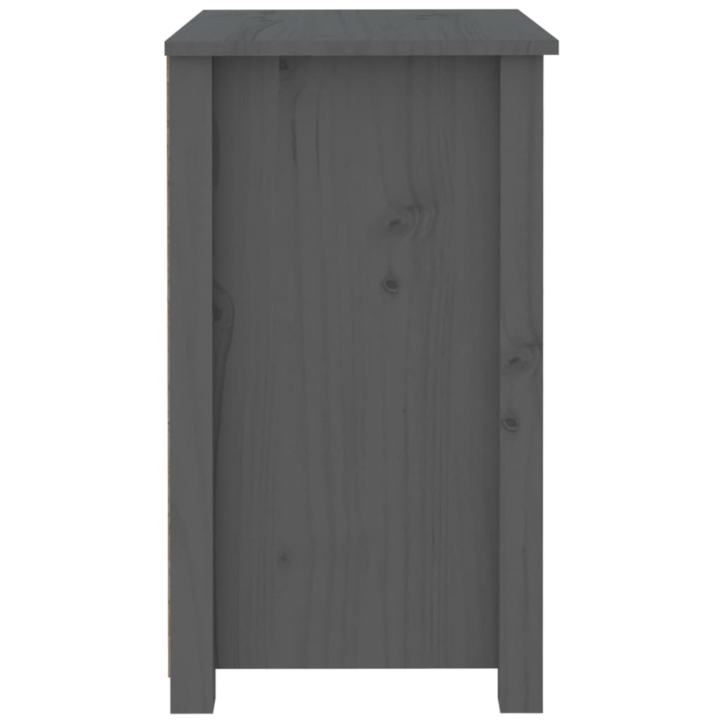 Nachtkastje 50X35X61,5 Cm Massief Grenenhout Grijs