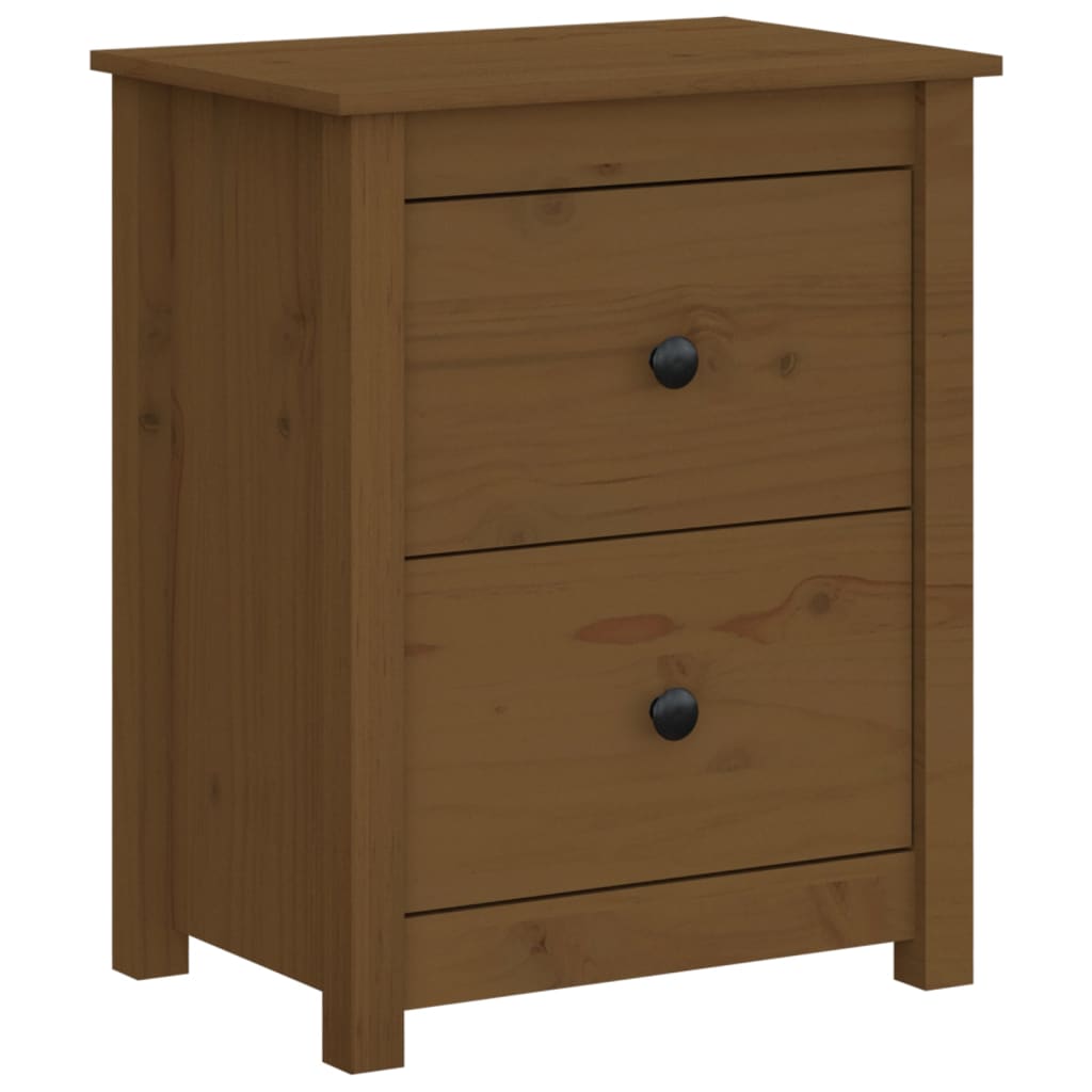 Nachtkastjes 2 St 50X35X61,5 Cm Massief Grenenhout Honingbruin