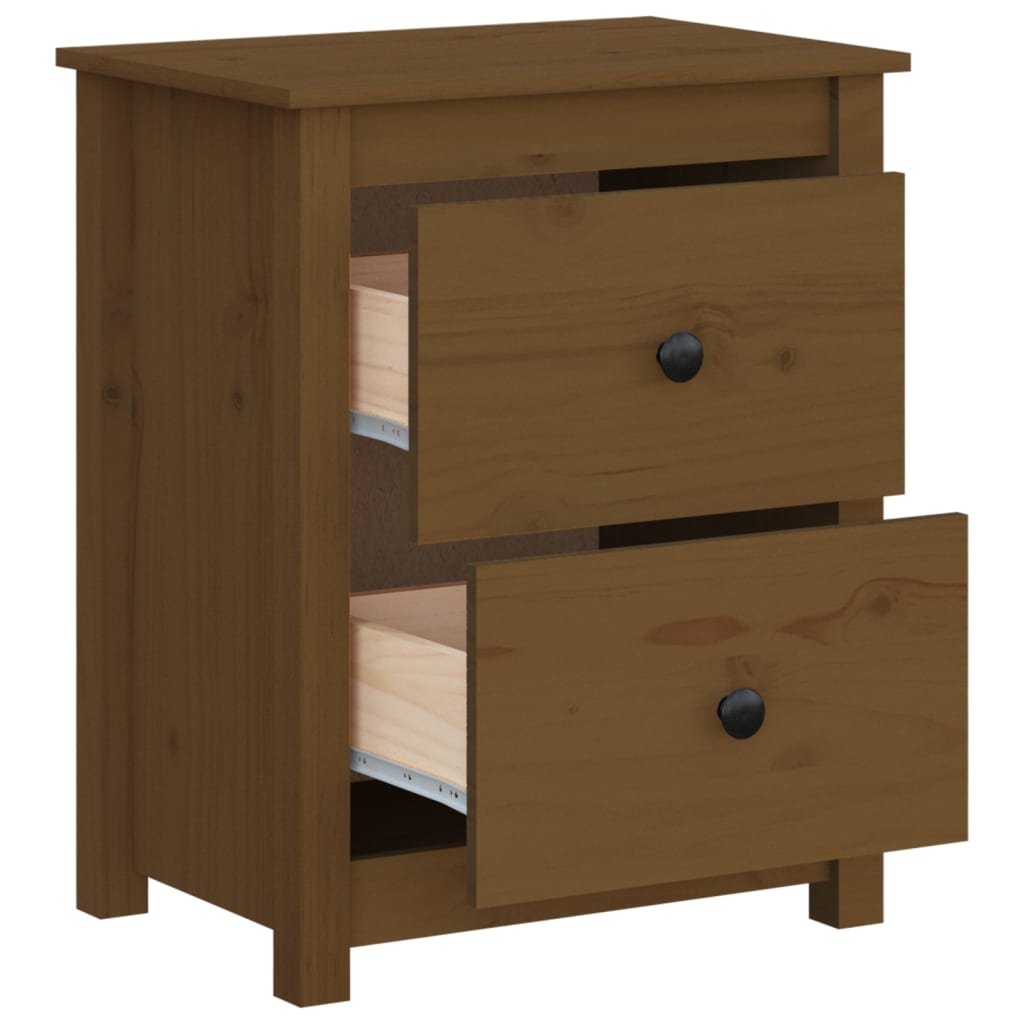Nachtkastjes 2 St 50X35X61,5 Cm Massief Grenenhout Honingbruin