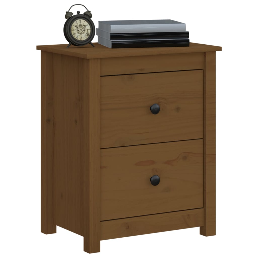 Nachtkastjes 2 St 50X35X61,5 Cm Massief Grenenhout Honingbruin