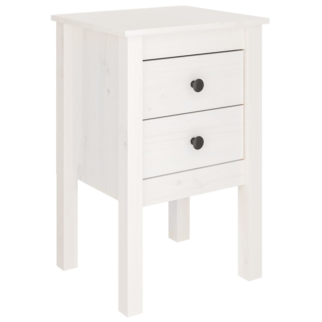 Nachtkastje 40X35X61,5 Cm Massief Grenenhout Wit