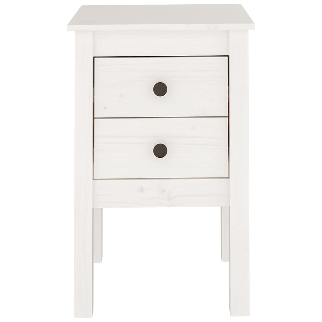 Nachtkastje 40X35X61,5 Cm Massief Grenenhout Wit