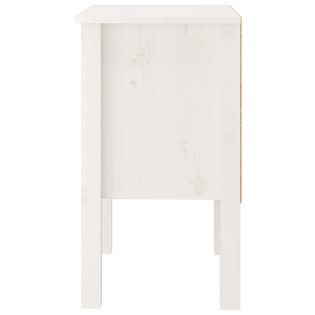 Nachtkastje 40X35X61,5 Cm Massief Grenenhout Wit