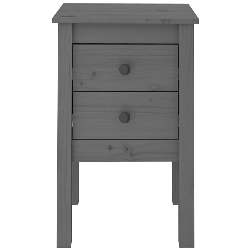 Nachtkastje 40X35X61,5 Cm Massief Grenenhout Grijs